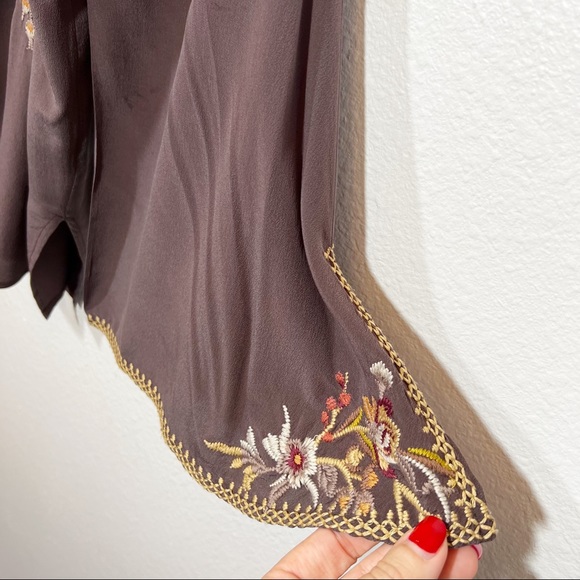 JOHHNY WAS Workshop silk embroidered tunic - Picture 5 of 8